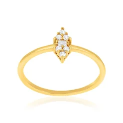 Bague plaqué or zirconias