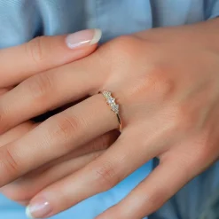 Bague plaqué or zirconias