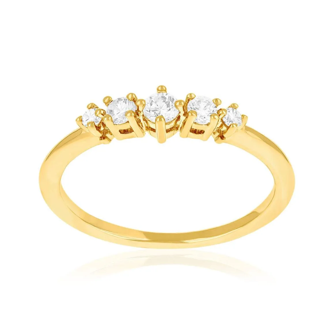 Bague plaqué or zirconias
