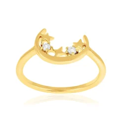 Bague plaqué or zirconias