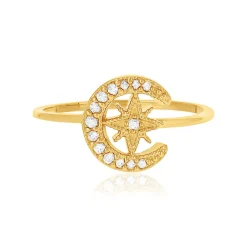 Bague plaqué or zirconias