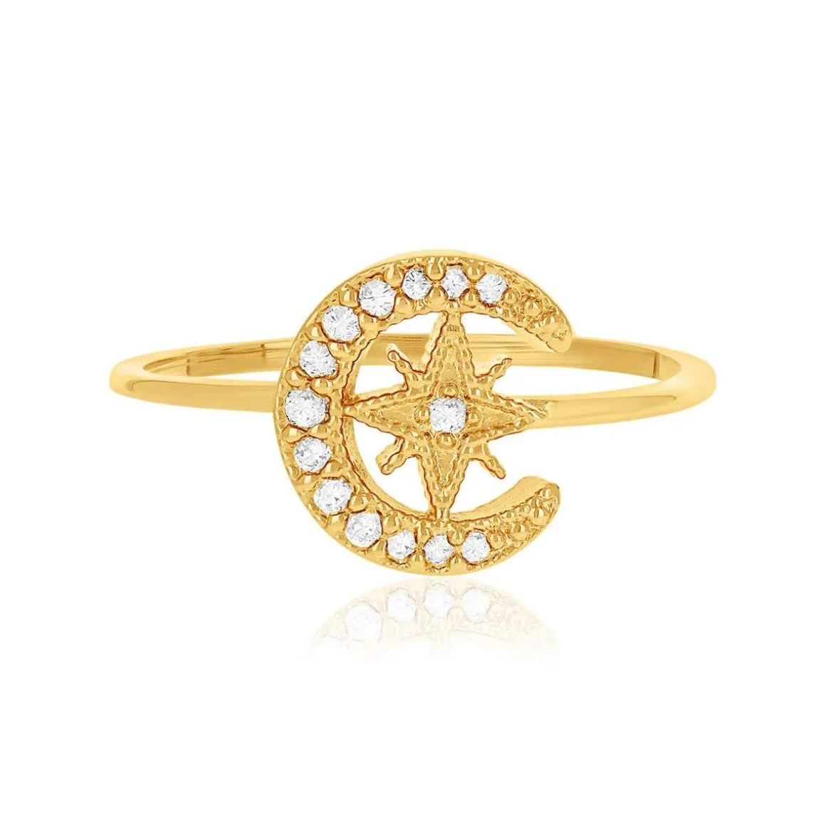 Bague plaqué or zirconias