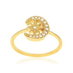 Bague plaqué or zirconias