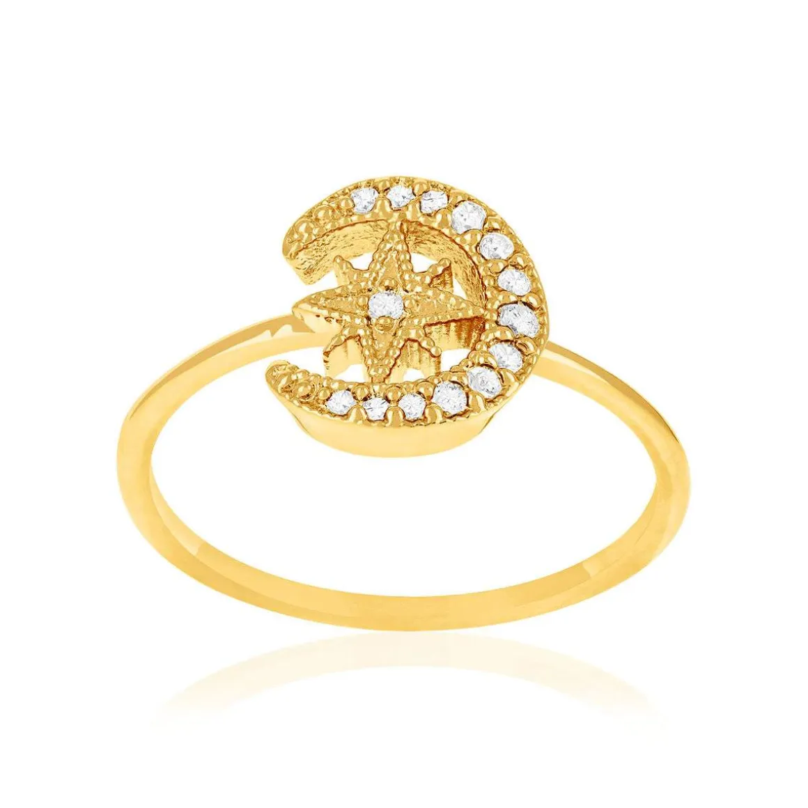 Bague plaqué or zirconias