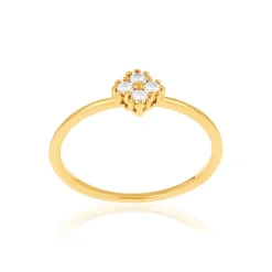 Bague plaqué or zirconias