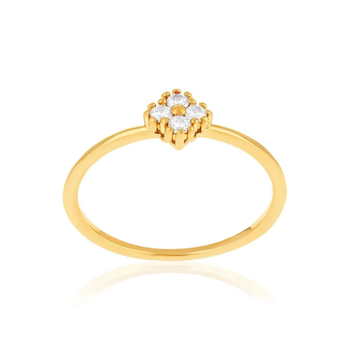 Bague plaqué or zirconias
