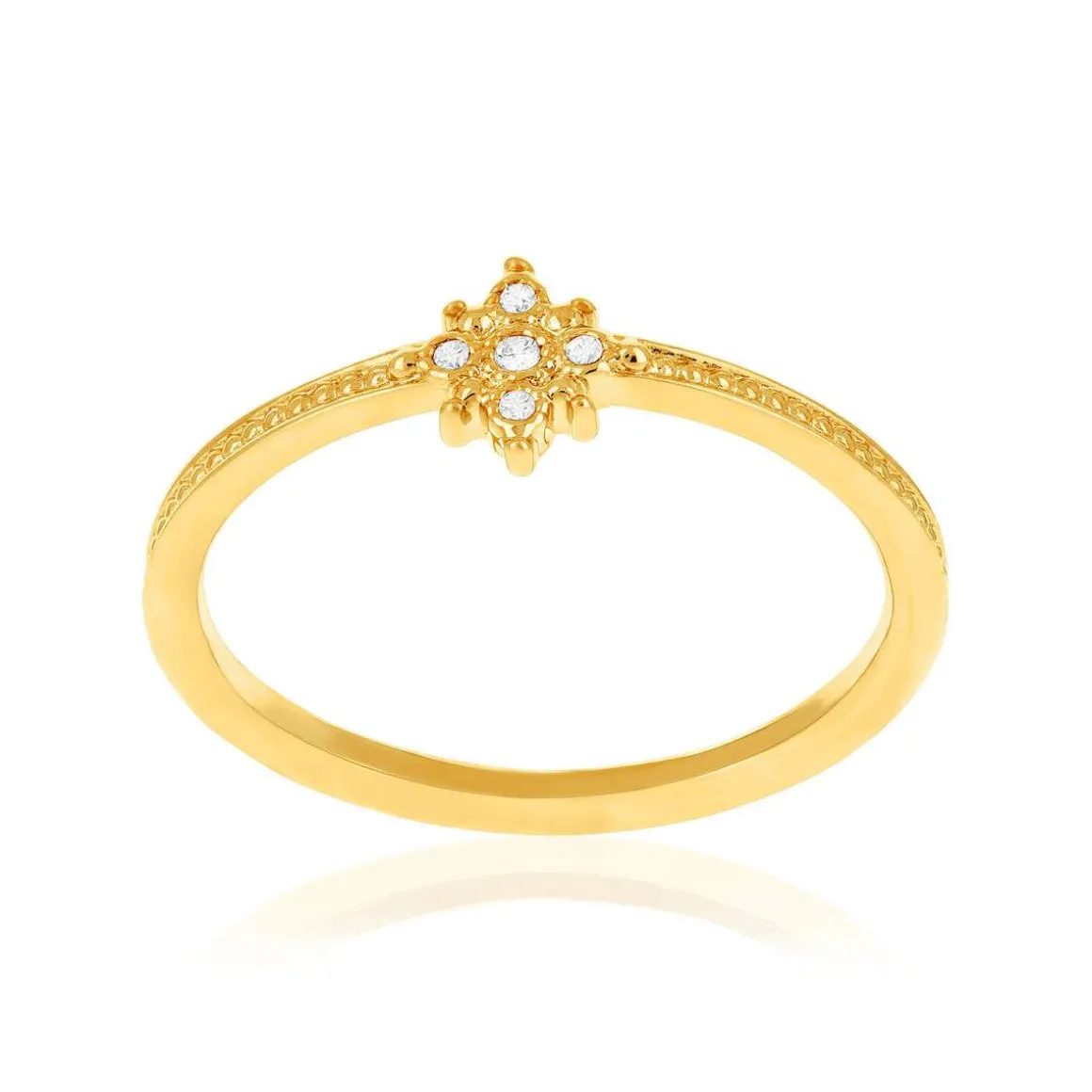 Bague plaqué or zirconias