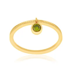 Bague plaqué or zirconia vert