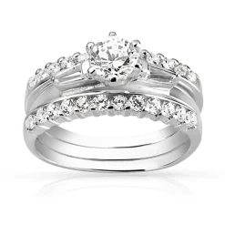 3 bagues argent 925 zirconias