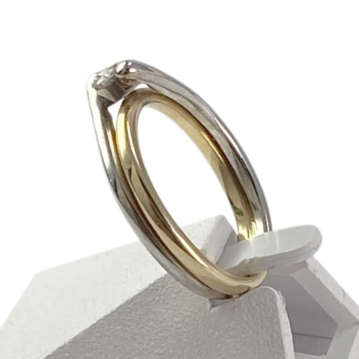 Bague solitaire d'occasion or 750 jaune 0.15 carat