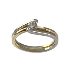 Bague solitaire d'occasion or 750 jaune 0.15 carat