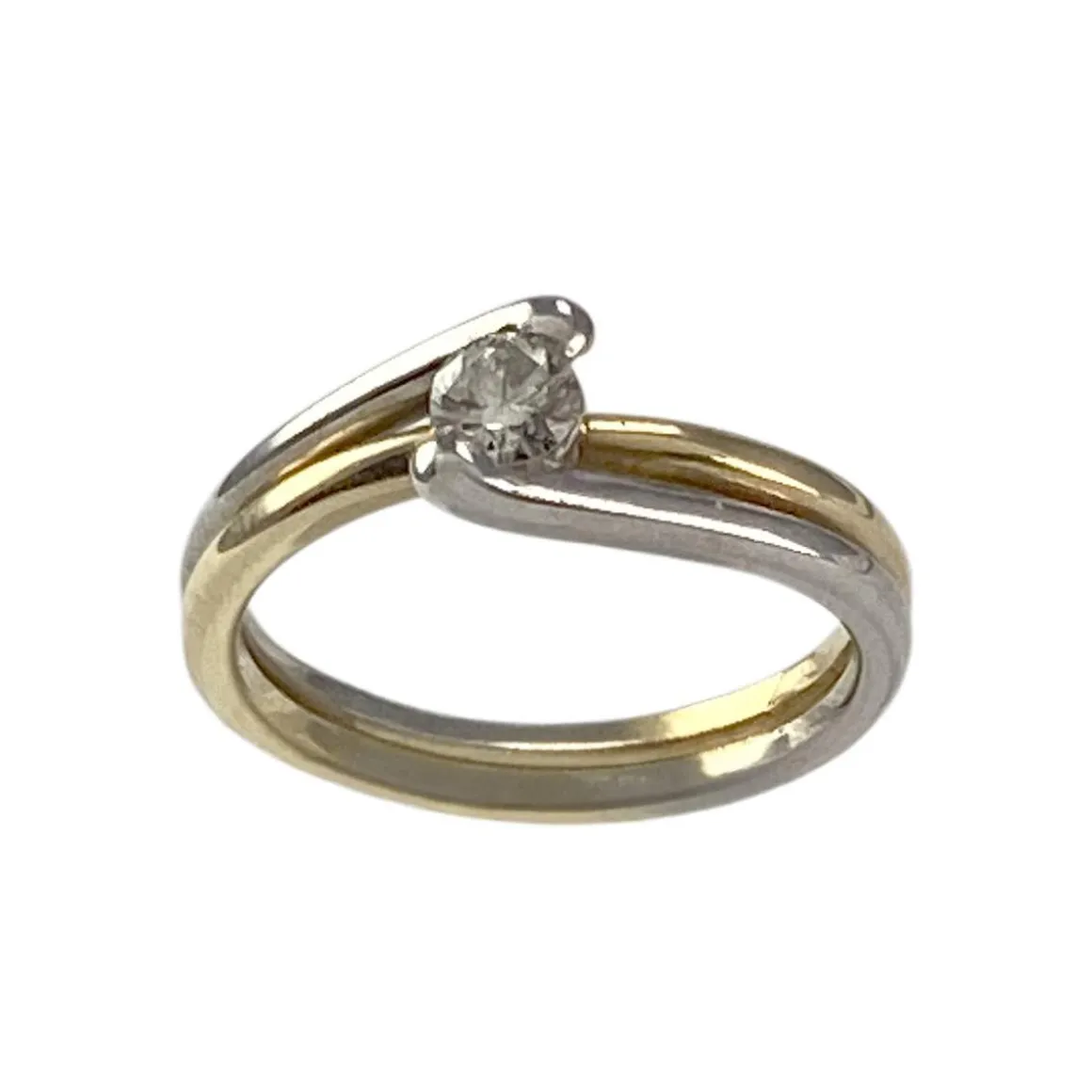 Bague solitaire d'occasion or 750 jaune 0.15 carat