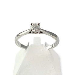 Bague solitaire d'occasion or 375 blanc diamant 0.25 carat