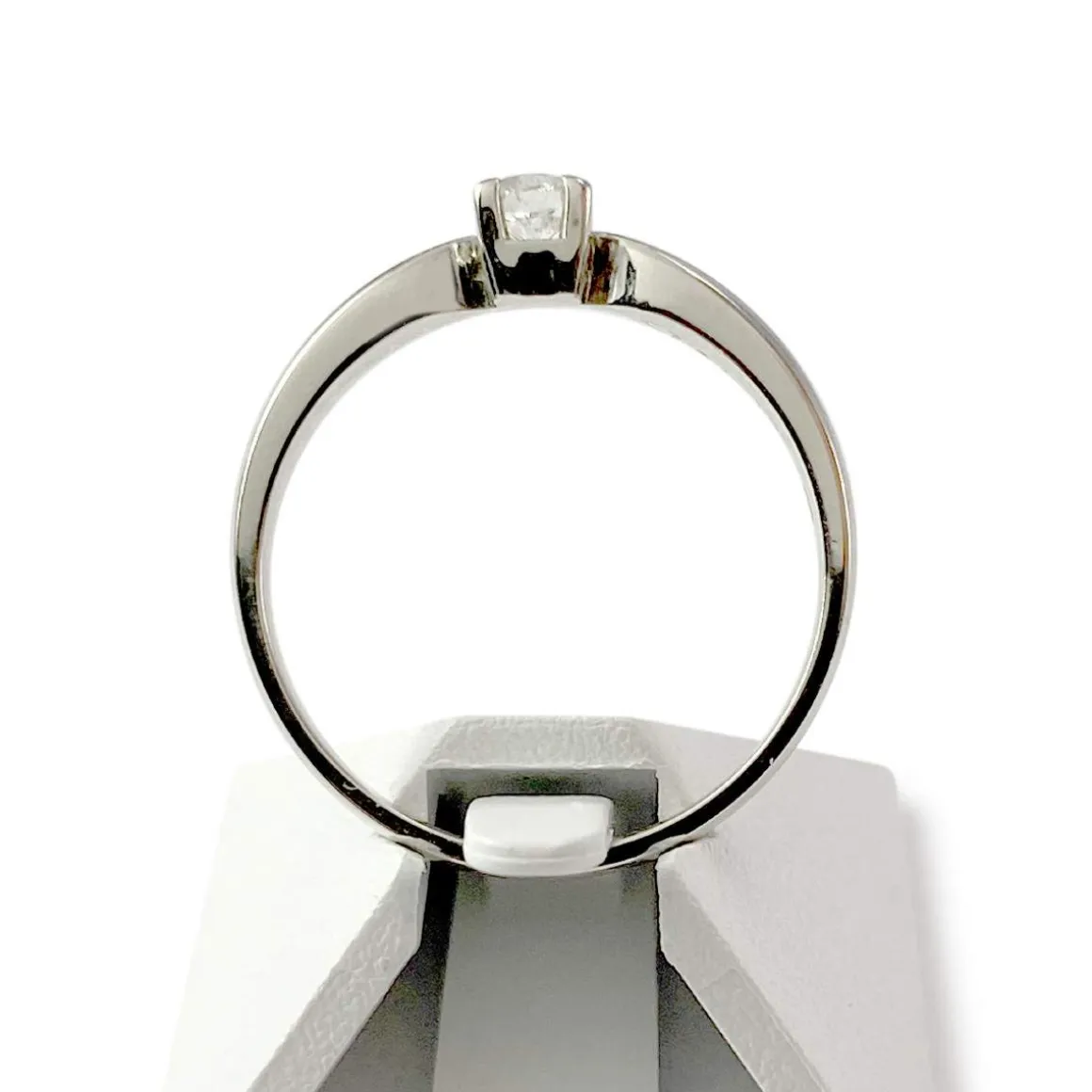 Bague solitaire d'occasion or 750 blanc diamant 0.20 carat