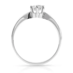 Bague solitaire or 750 blanc dia 50/100e de carat