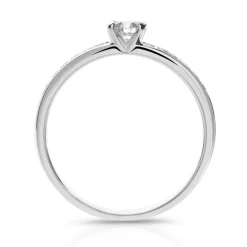 Bague solitaire or 750 blanc diamant 30/100e de carat