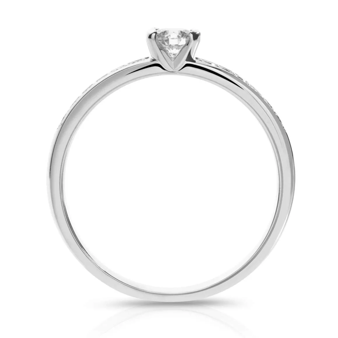Bague solitaire or 750 blanc diamant 30/100e de carat