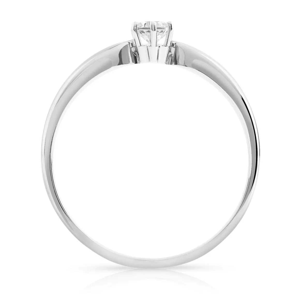 Bague Solitaire or 750 blanc diamant 0.15 ct