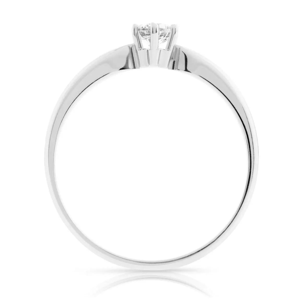 Bague Solitaire or 750 blanc diamant 0.20 carat