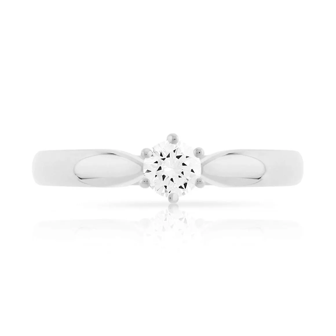 Bague Solitaire or 750 blanc diamant 0.20 carat