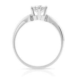 Bague Solitaire or 750 blanc diamant 0.70 ct