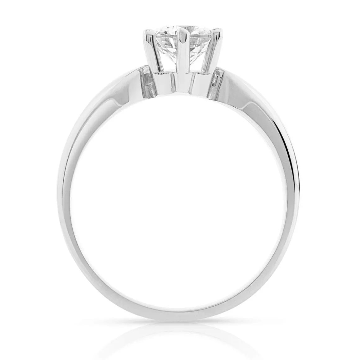 Bague Solitaire or 750 blanc diamant 0.70 ct