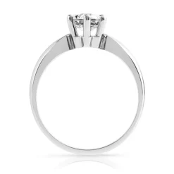 Bague Solitaire or 750 blanc diamant synthétique 0.80 carat