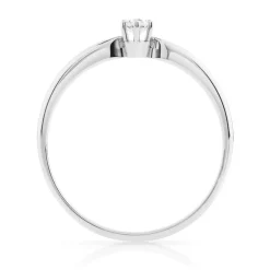 Bague solitaire or 750 blanc diamant 10/100e de carat