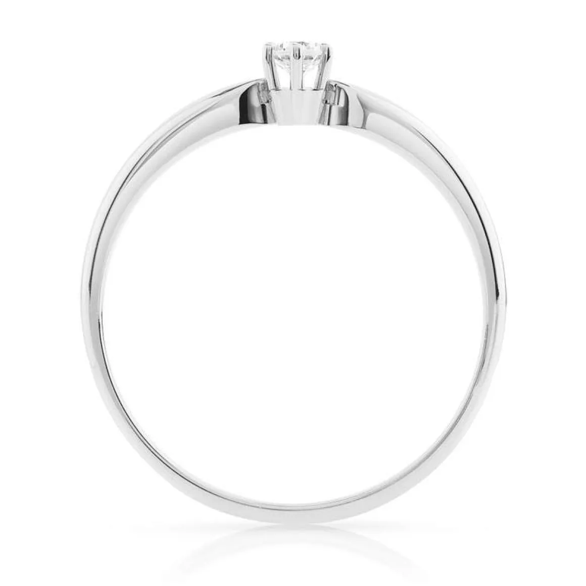 Bague solitaire or 750 blanc diamant 10/100e de carat