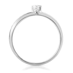 Bague solitaire or 750 blanc diamants