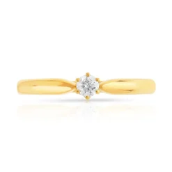 Bague solitaire or 750 diamant 10/100e de carat