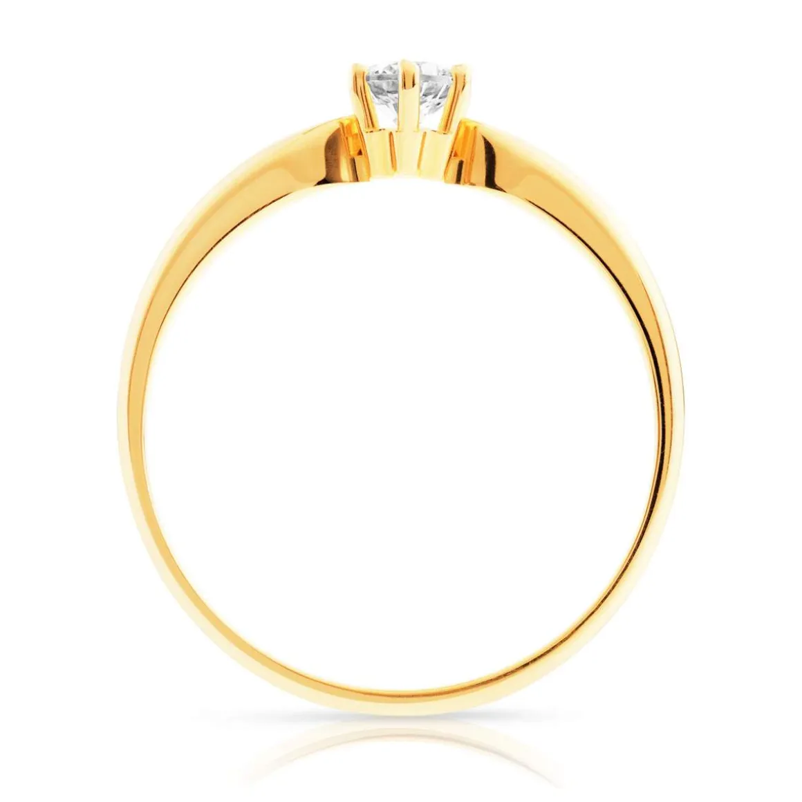Bague solitaire or 750 diamant synthétique 0.20 carat