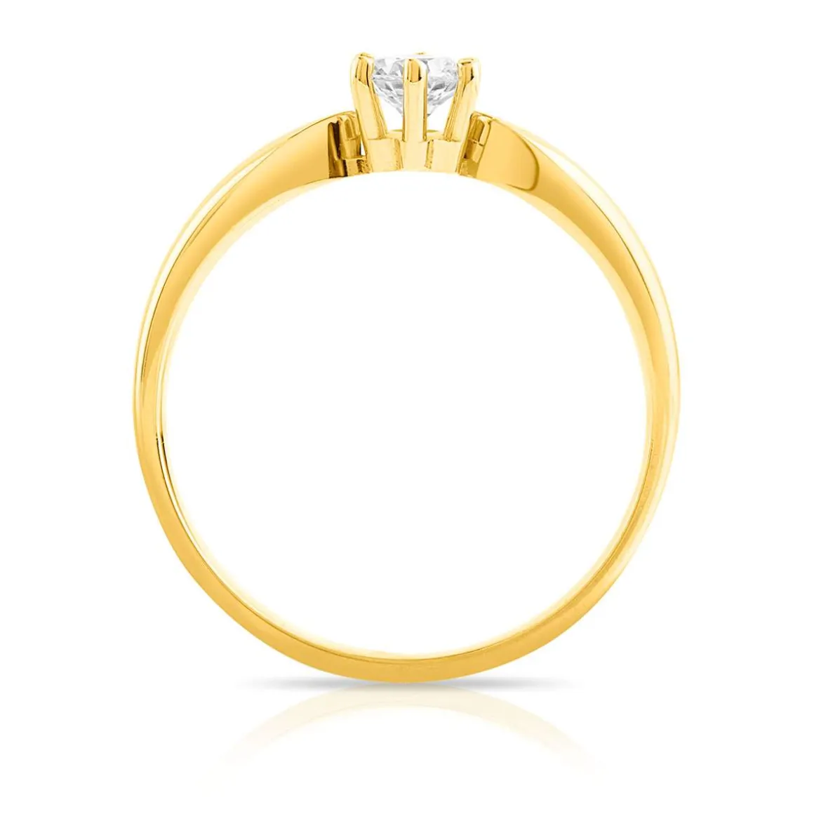 Bague solitaire or 750 diamant synthétique 0.25 carat