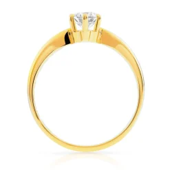 Bague solitaire or 750 diamant synthétique 0.50 carat