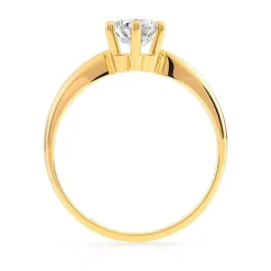 Bague solitaire or 750 diamant synthétique 0.80 carat