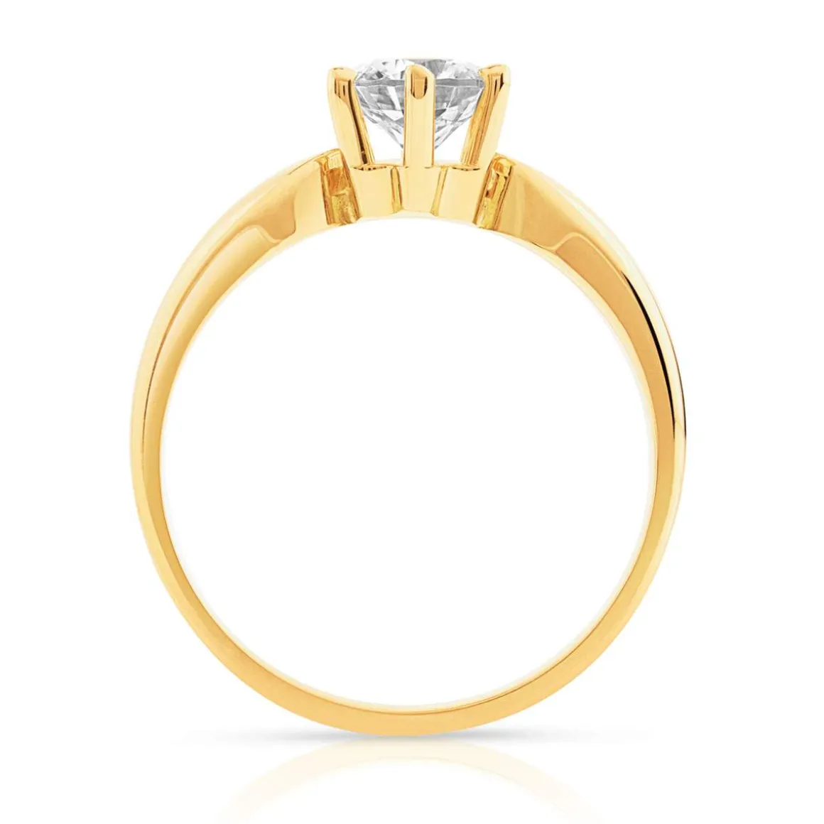 Bague solitaire or 750 diamant synthétique 0.70 carat