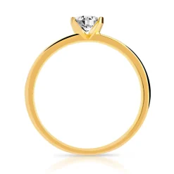 Bague solitaire or 750 jaune diamant 50/100e de carat