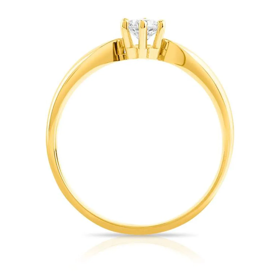 Bague solitaire or 750 jaune diamant 25/100e de carat