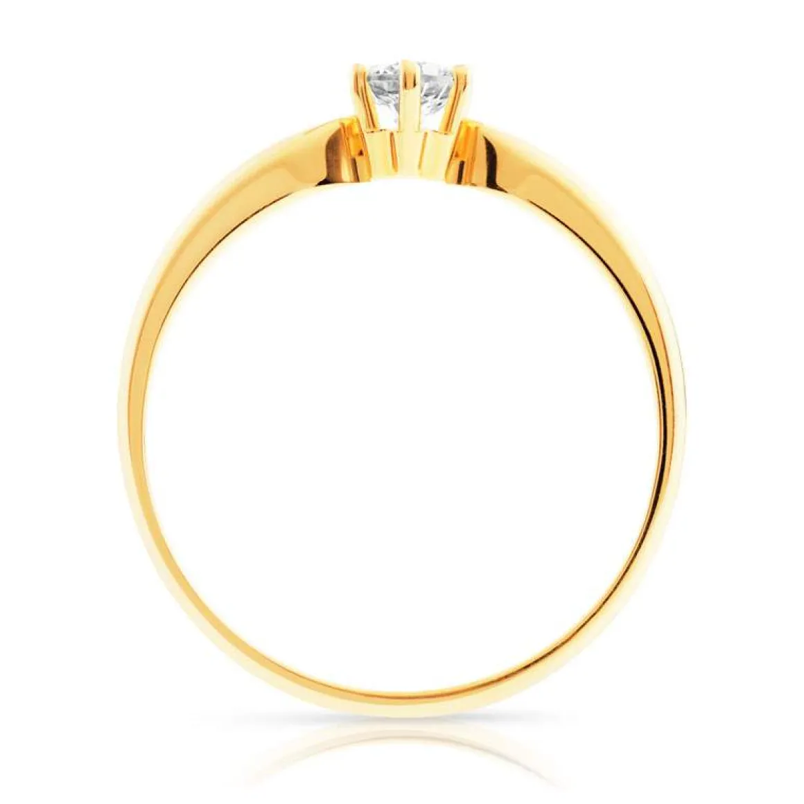 Bague solitaire or 750 jaune diamant 20/100e de carat