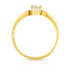 Bague solitaire or 750 jaune diamant 25/100e de carat