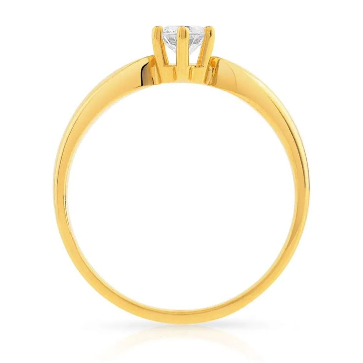 Bague solitaire or 750 jaune diamant 30/100e de carat