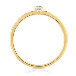 Bague solitaire or 750 jaune diamant 20/100e de carat