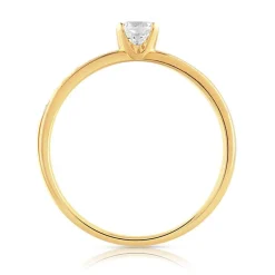 Bague solitaire or 750 jaune diamant 60/100e de carat