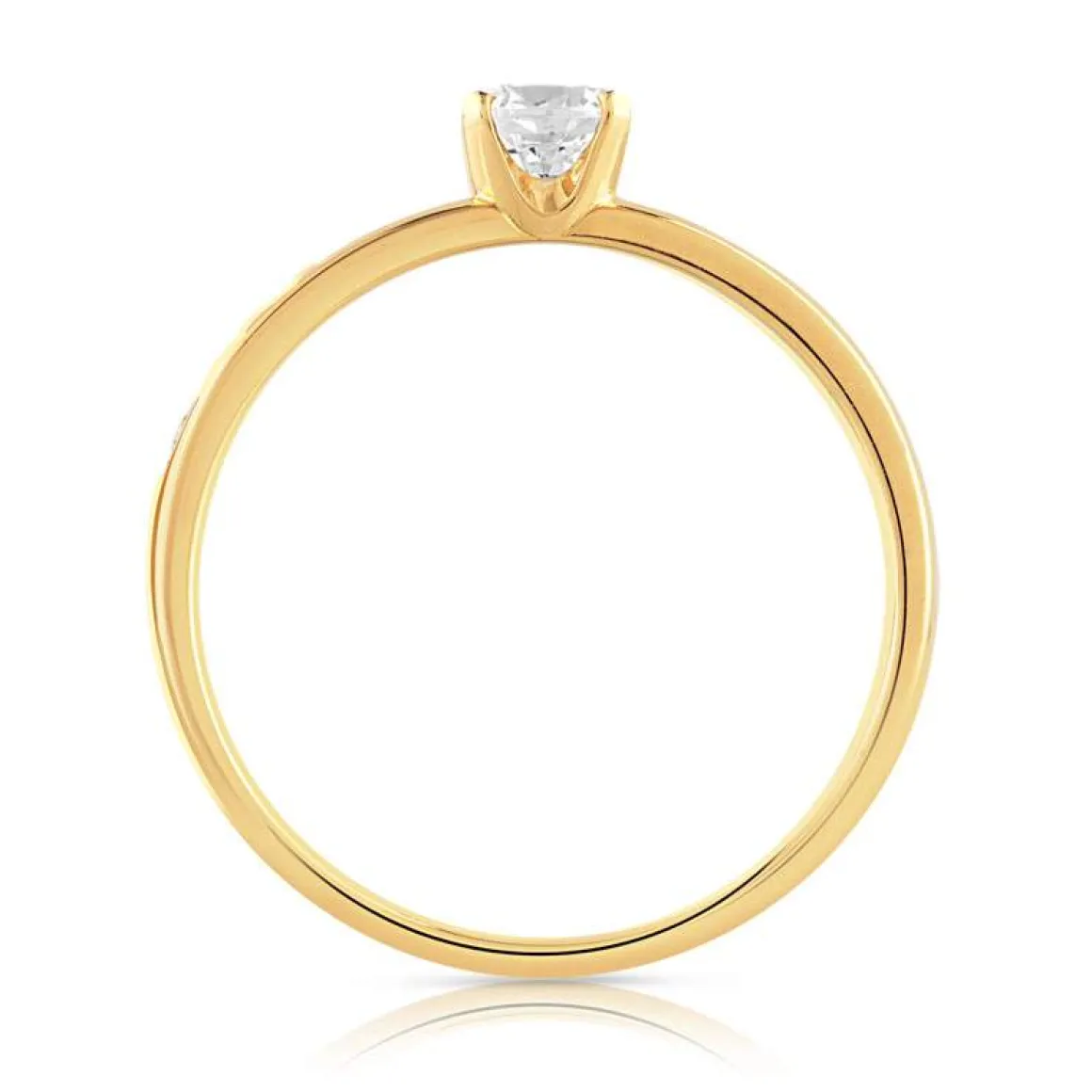 Bague solitaire or 750 jaune diamant 60/100e de carat