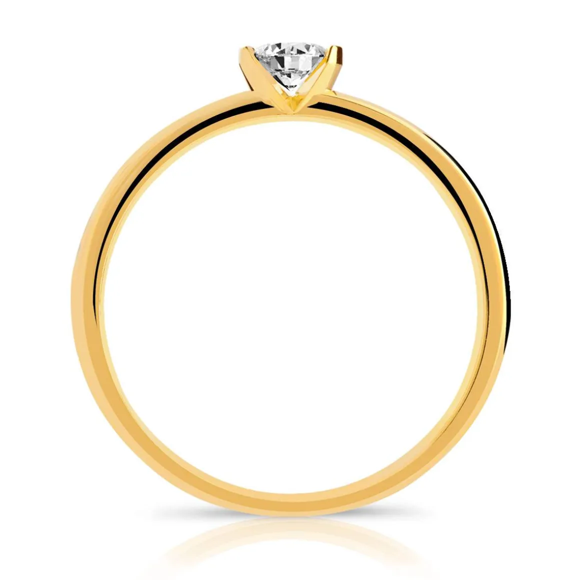 Bague solitaire or 750 jaune diamant 30/100e de carat