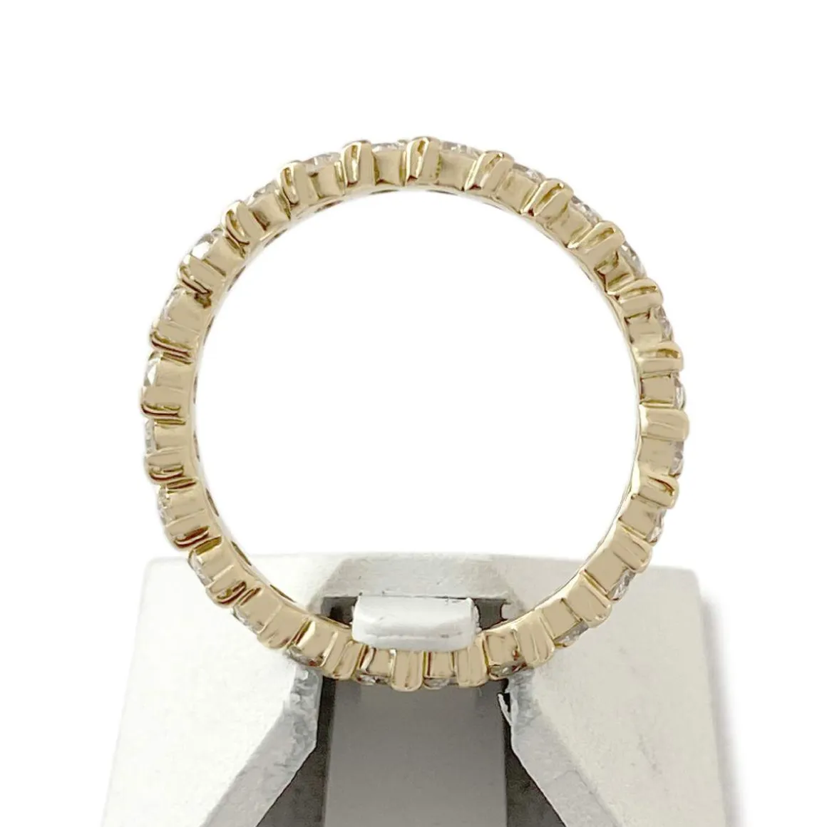 Bague tour complet d'occasion or 750 jaune diamants