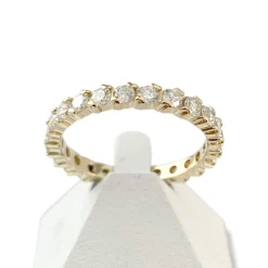 Bague tour complet d'occasion or 750 jaune diamants