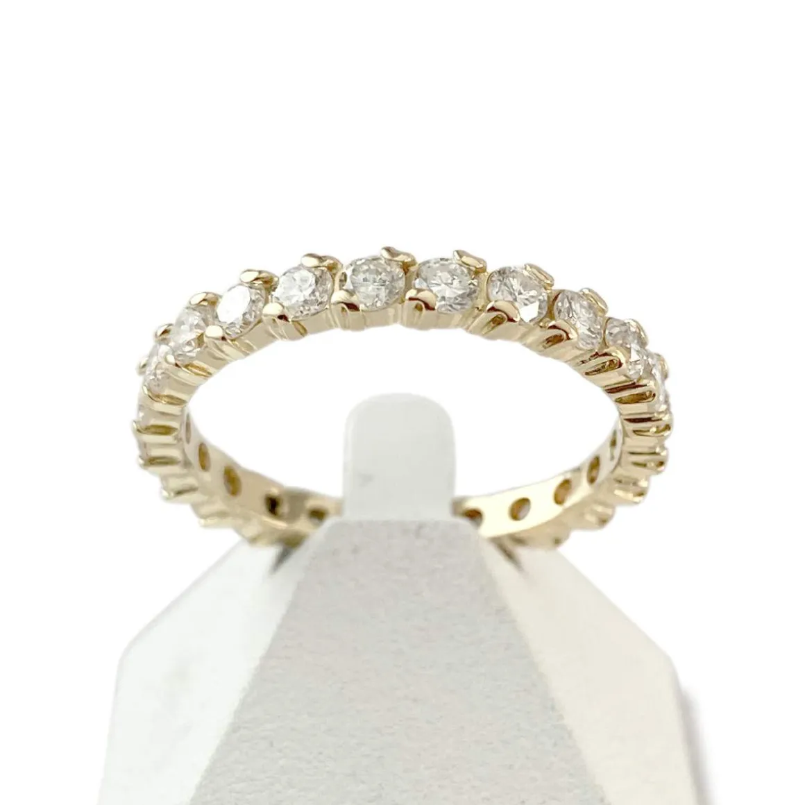 Bague tour complet d'occasion or 750 jaune diamants