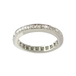 Bague tour complet d'occasion or 750 blanc diamants