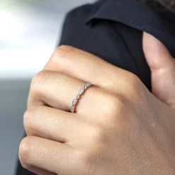 Bague tour complet d'occasion or 750 blanc diamants